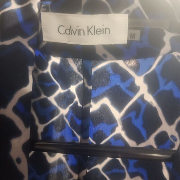 Calvin Klein Blue and White Patterned Tank Top - Picture 6 of 6